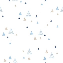 Galerie Wallcoverings Product Code 5443 - Little Explorers Wallpaper Collection - Blue Colours - Blue Teepees Design