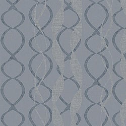 Galerie Wallcoverings Product Code 58121G - Geo Wallpaper Collection - Blue Silver Gold Colours - Geo Swirl Design