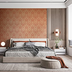 Galerie Wallcoverings Product Code 65189 - Precious Wallpaper Collection - Red Colours - Brocade Design