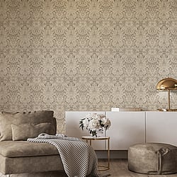 Galerie Wallcoverings Product Code 65190 - Precious Wallpaper Collection - Bronze Brown Colours - Brocade Design