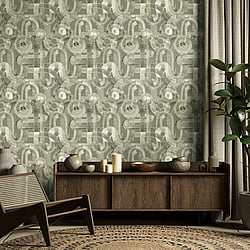 Galerie Wallcoverings Product Code 65321 - Salt Wallpaper Collection - Sage Colours - Penello Design