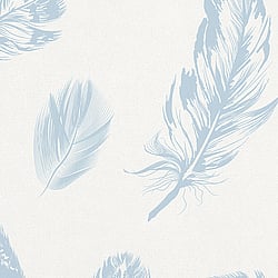 Galerie Wallcoverings Product Code 6767-10 - Imagine Wallpaper Collection - Blue Colours - Feather Motif Design