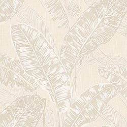 Galerie Wallcoverings Product Code 6769-30 - Imagine Wallpaper Collection - Beige Colours - Tropical Leaf Print Design