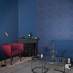 Galerie Wallcoverings Product Code 6770-50 - Imagine Wallpaper Collection - Blue Red Colours - Abstract Feather Design