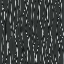 Galerie Wallcoverings Product Code 6813-40 - Home Wallpaper Collection - Black  Silver Colours - Wave Modern Design