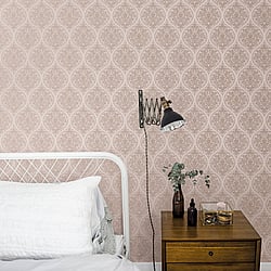 Galerie Wallcoverings Product Code 7007 - Emporium Wallpaper Collection - Pink Colours - Emporium Ogee Design