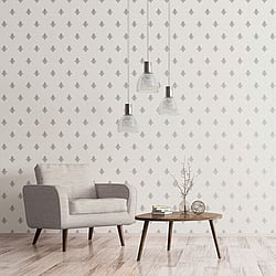 Galerie Wallcoverings Product Code 7012 - Emporium Wallpaper Collection - Cream Silver Colours - Mehndi Motif Design