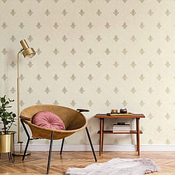 Galerie Wallcoverings Product Code 7013 - Emporium Wallpaper Collection - Cream Gold Colours - Mehndi Motif Design
