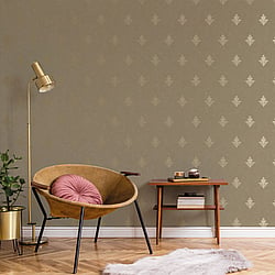 Galerie Wallcoverings Product Code 7016 - Emporium Wallpaper Collection - Gold Colours - Mehndi Motif Design