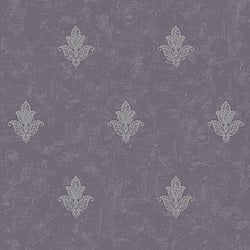 Galerie Wallcoverings Product Code 7018 - Emporium Wallpaper Collection - Purple Silver Colours - Mehndi Motif Design