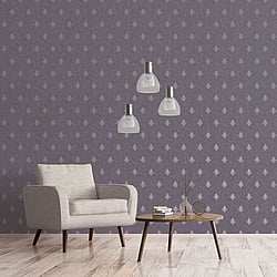 Galerie Wallcoverings Product Code 7018 - Emporium Wallpaper Collection - Purple Silver Colours - Mehndi Motif Design