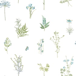Galerie Wallcoverings Product Code 7343 - Evergreen Wallpaper Collection - Aqua Colours - Botanical Design