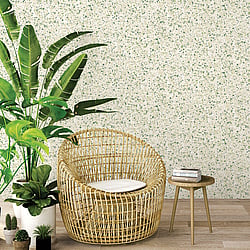 Galerie Wallcoverings Product Code 7375 - Evergreen Wallpaper Collection - Green Mica Colours - Terrazzo Design