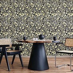 Galerie Wallcoverings Product Code 81341 - Pepper Wallpaper Collection - Mustard Colours - Brussels Lace Design