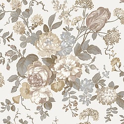 Galerie Wallcoverings Product Code 84020 - Cottage Chic Wallpaper Collection - Beige Colours - Bouquet Edra Design