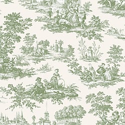 Galerie Wallcoverings Product Code 84045 - Cottage Chic Wallpaper Collection - Green Colours - Paesaggio Barocco Design