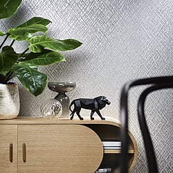 Galerie Wallcoverings Product Code 95041 - Air Wallpaper Collection - Grey Colours - An interesting play on a diamond geometric, with industrial elements creating a cross hatch effect accentuated with an embossed sheen. A relaxing take on a classic pattern that will be on trend for years to come.  Design