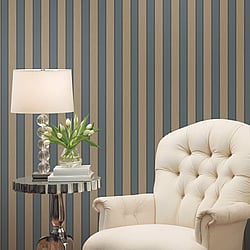 Galerie Wallcoverings Product Code 95204 - Ornamenta 2 Wallpaper Collection - Dark Beige Grey Colours - Classic Stripe Design