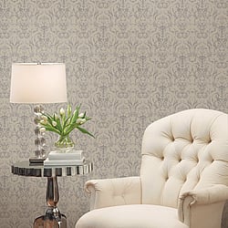 Galerie Wallcoverings Product Code 95507 - Ornamenta 2 Wallpaper Collection - Silver Grey Colours - Toscano Damask Design