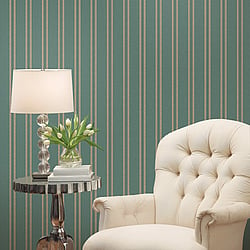 Galerie Wallcoverings Product Code 95703 - Ornamenta 2 Wallpaper Collection - Blue Colours - Regency Stripe Design