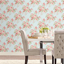 Galerie Wallcoverings Product Code AB27615 - Abby Rose 4 Wallpaper Collection - Turquoise Red Green Colours - Grand Floral Design
