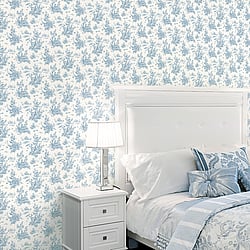 Galerie Wallcoverings Product Code AB27656 - Abby Rose 4 Wallpaper Collection - Navy Colours - Toile Design