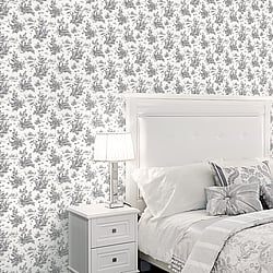 Galerie Wallcoverings Product Code AB42413 - Abby Rose 4 Wallpaper Collection - Black Colours - Toile Design
