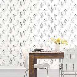 Galerie Wallcoverings Product Code AB42443 - Abby Rose 4 Wallpaper Collection - Grey Black Colours - Flora Design