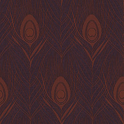 Galerie Wallcoverings Product Code AC60007 - Absolutely Chic Wallpaper Collection - Metallic Red Lilac Colours - Peacock Feather Motif Design