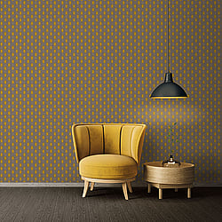 Galerie Wallcoverings Product Code AC60019 - Absolutely Chic Wallpaper Collection - Brown Yellow Grey Colours - Art Deco Style Geometric Motif Design