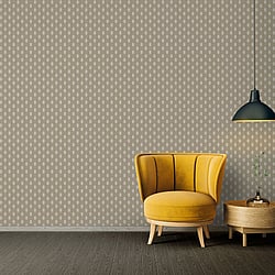 Galerie Wallcoverings Product Code AC60024 - Absolutely Chic Wallpaper Collection - Beige Grey Metallic Colours - Art Deco Style Geometric Motif Design