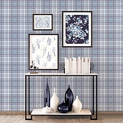 Galerie Wallcoverings Product Code AF37718 - Abby Rose 4 Wallpaper Collection - Blue Navy Colours - Check Plaid Design