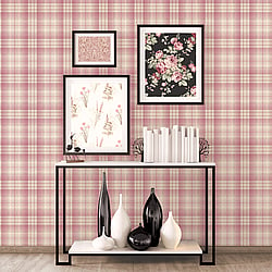 Galerie Wallcoverings Product Code AF37719 - Abby Rose 4 Wallpaper Collection - Plum Taupe Colours - Check Plaid Design