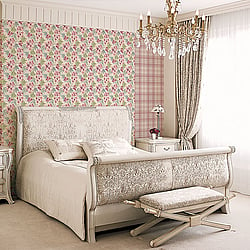 Galerie Wallcoverings Product Code AF37724 - Abby Rose 4 Wallpaper Collection - Taupe Pink Plum Colours - Linen Floral Design