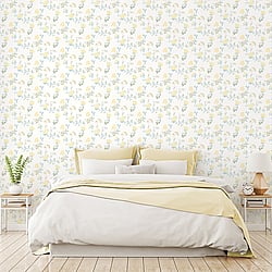 Galerie Wallcoverings Product Code AF37733 - Abby Rose 4 Wallpaper Collection - Yellow Turquoise Colours - Fern Floral Design