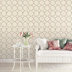 Galerie Wallcoverings Product Code AF37745 - Abby Rose 4 Wallpaper Collection - Turquoise Beige Plum Colours - Floral Laurel Design