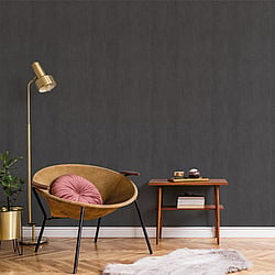 Galerie Wallcoverings Product Code BL22714 - Botanica Wallpaper Collection - Black Colours - Small Weave Plain Design