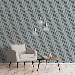 Galerie Wallcoverings Product Code BL22734 - Botanica Wallpaper Collection - Blue Colours - Chain Link Design