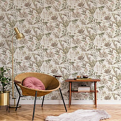Galerie Wallcoverings Product Code BL22740 - Botanica Wallpaper Collection - Pink Green Colours - Mystic Floral Design