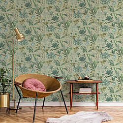 Galerie Wallcoverings Product Code BL22741 - Botanica Wallpaper Collection - Green Colours - Mystic Floral Design