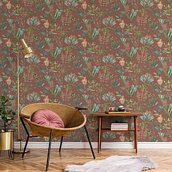 Galerie Wallcoverings Product Code BL22743 - Botanica Wallpaper Collection - Red Colours - Mystic Floral Design