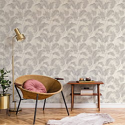Galerie Wallcoverings Product Code BL22760 - Botanica Wallpaper Collection - Grey Colours - Tropical Leaves Design