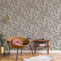 Galerie Wallcoverings Product Code BL22772 - Botanica Wallpaper Collection - Taupe Colours - Cubics Design