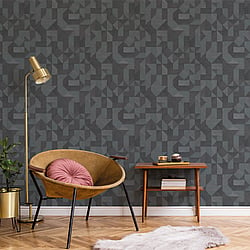 Galerie Wallcoverings Product Code BL22773 - Botanica Wallpaper Collection - Blue Colours - Cubics Design