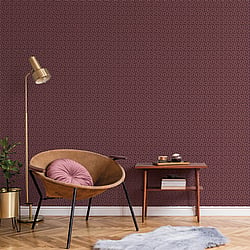Galerie Wallcoverings Product Code BO23080 - Luxe Wallpaper Collection - Red Rose Gold Colours - Greek Key Design