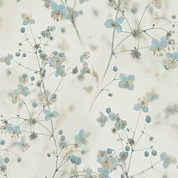 Galerie Wallcoverings Product Code BW51038 - Blooming Wild Wallpaper Collection - Cream Blue Grey Colours - Delicate Buttercup Motif Design