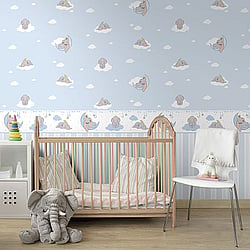 Galerie Wallcoverings Product Code Blue-Dumbo-Them - Magical Kingdom Wallpaper Collection -   
