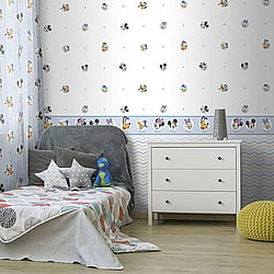 Galerie Wallcoverings Product Code Blue-Mickey-Mouse-Them - Magical Kingdom Wallpaper Collection -   