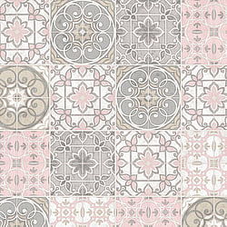 Galerie Wallcoverings Product Code CK36611 - Kitchen Style 3 Wallpaper Collection - Pink Grey Beige Colours - Retro Tiles Design