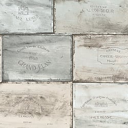 Galerie Wallcoverings Product Code CK36613 - Kitchen Style 3 Wallpaper Collection - Grey Beige Colours - Wine Crates Design